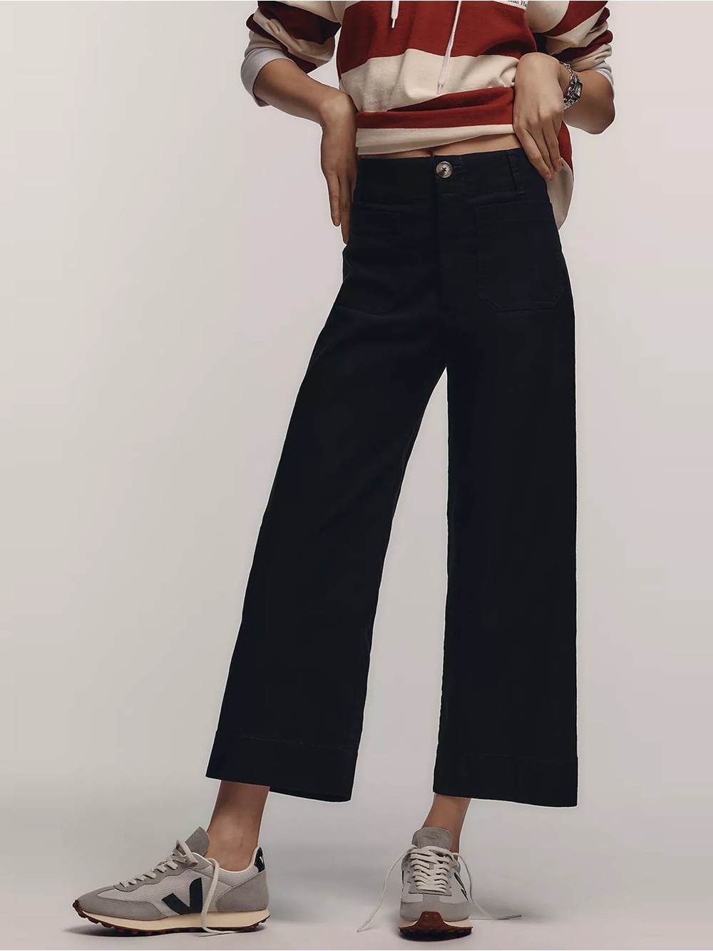 Anthropologie - Maeve - The Colette Cropped Wide-Leg Pants - Black